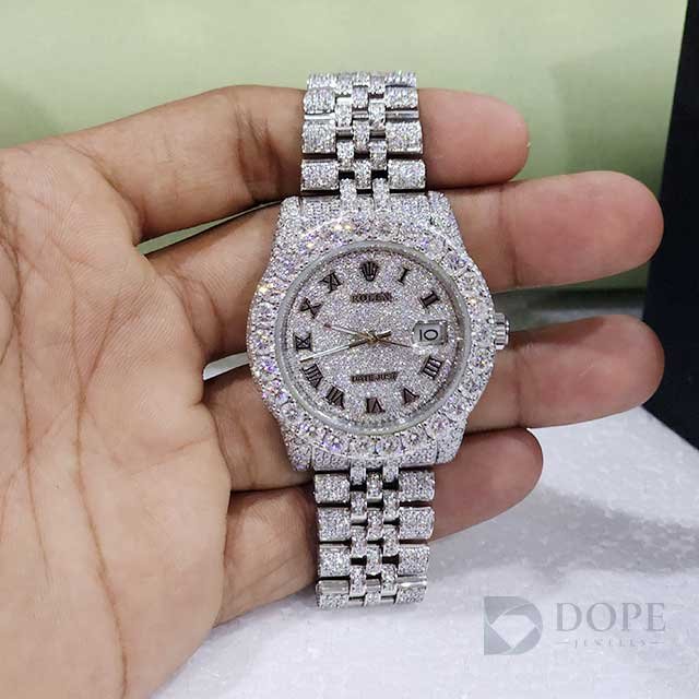 Luxury Fully Iced Out Diamond Watch Alternate View