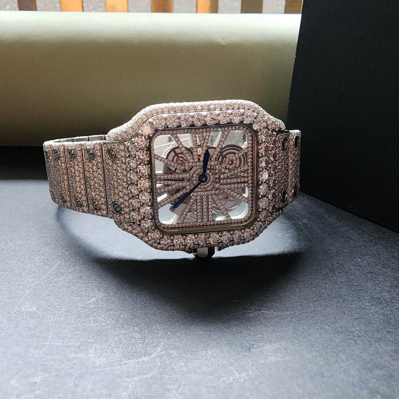 Exclusive Square Shape Fully Iced Out Diamond Watch