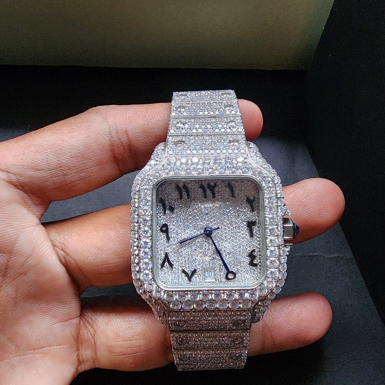 Square Shape Full Iced Out Diamond Watch Alternate View