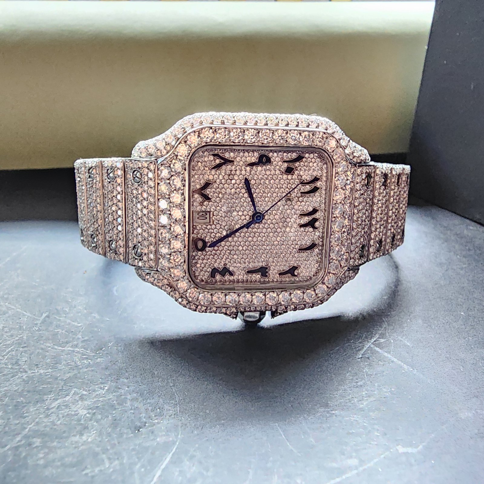 Square Shape Full Iced Out Diamond Watch
