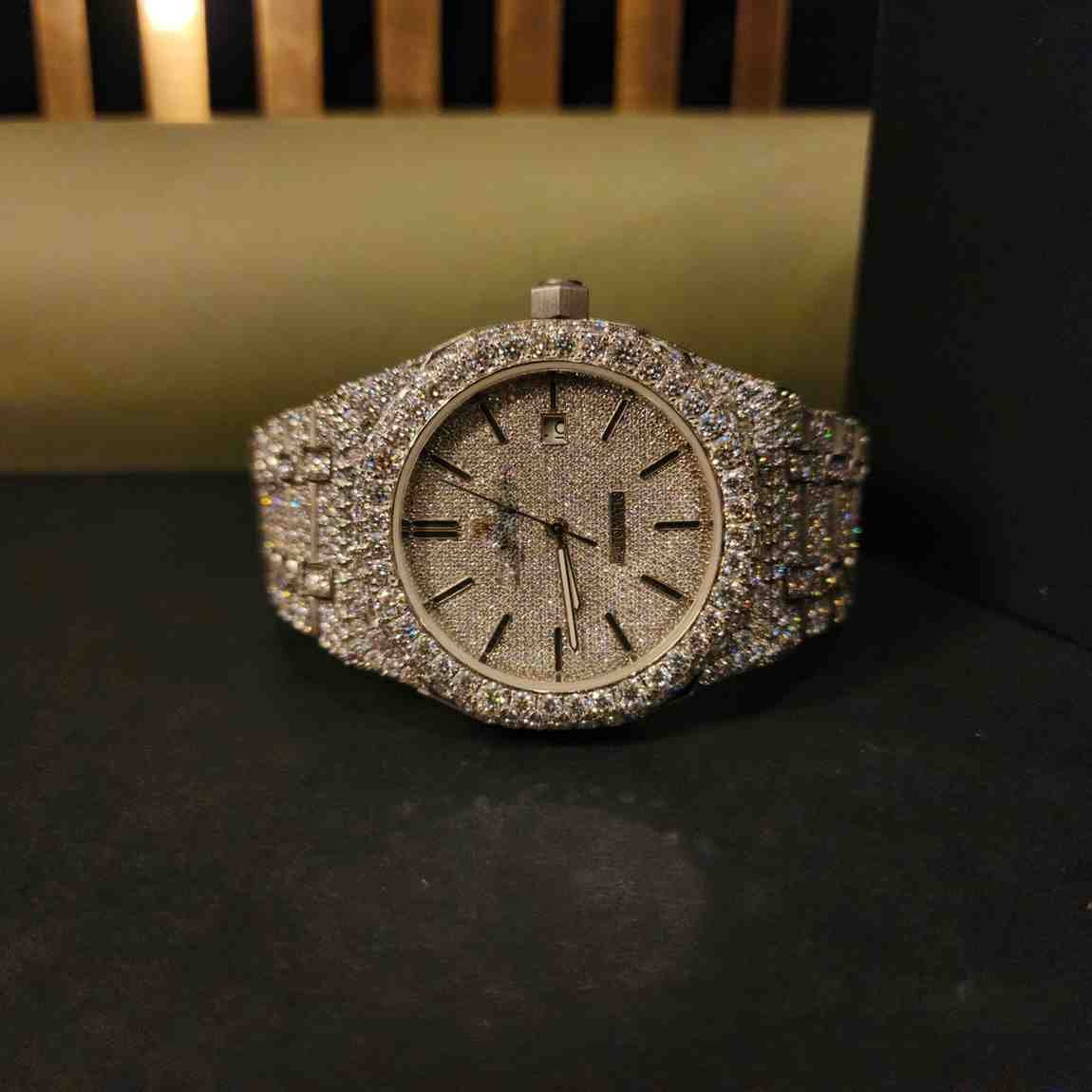 Full Iced Out Baguette Dial Diamond Watch