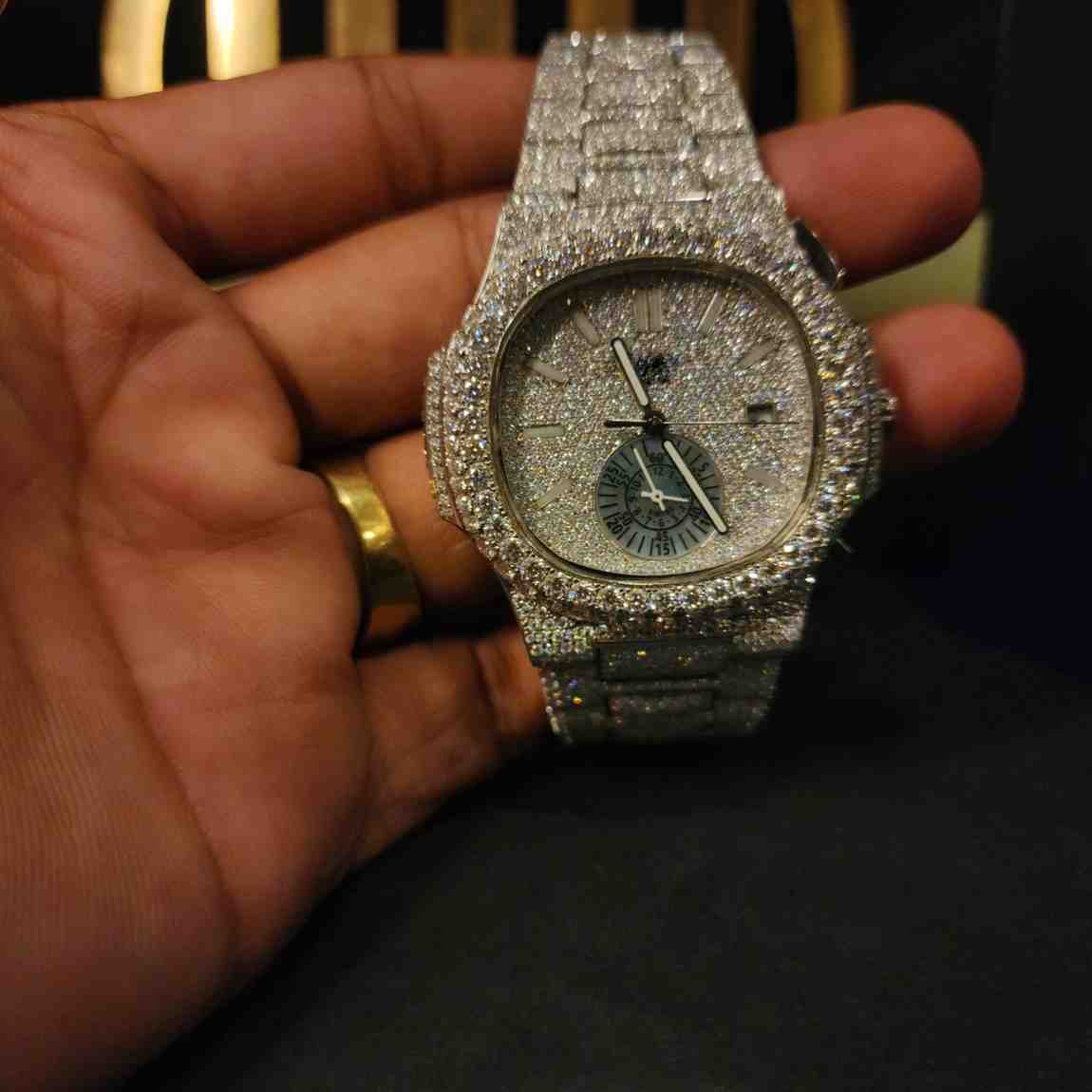 Premium Full Iced Out Custom Diamond Watch Alternate View