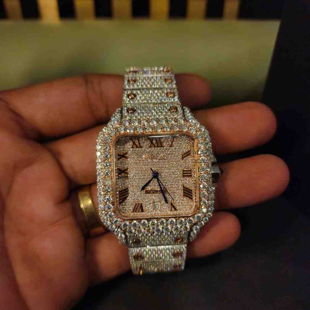 Two Tone Rose Gold And White Diamond Watch With Roman Dial Alternate View