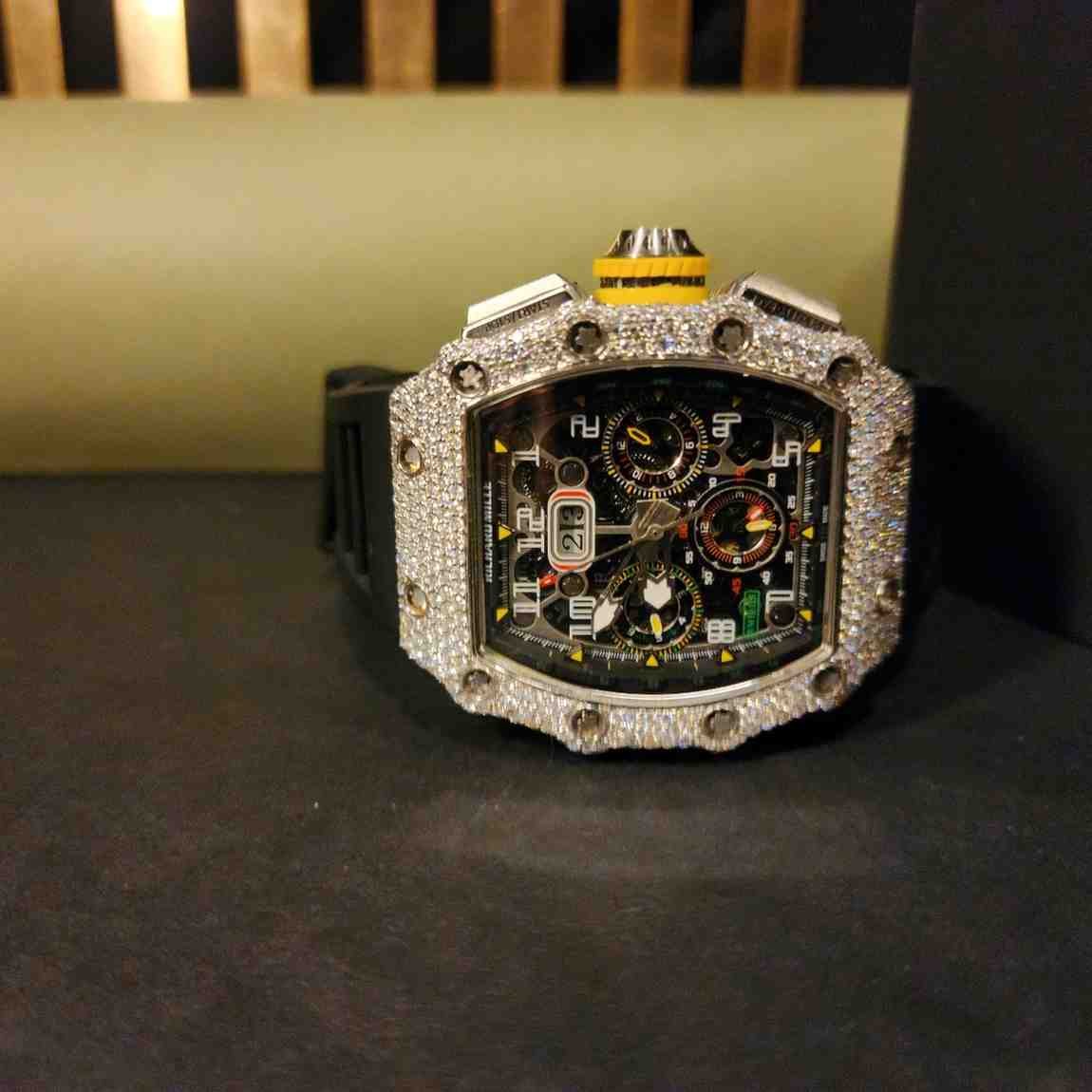 Unique Chronograph Custom Iced Out Diamond Watch