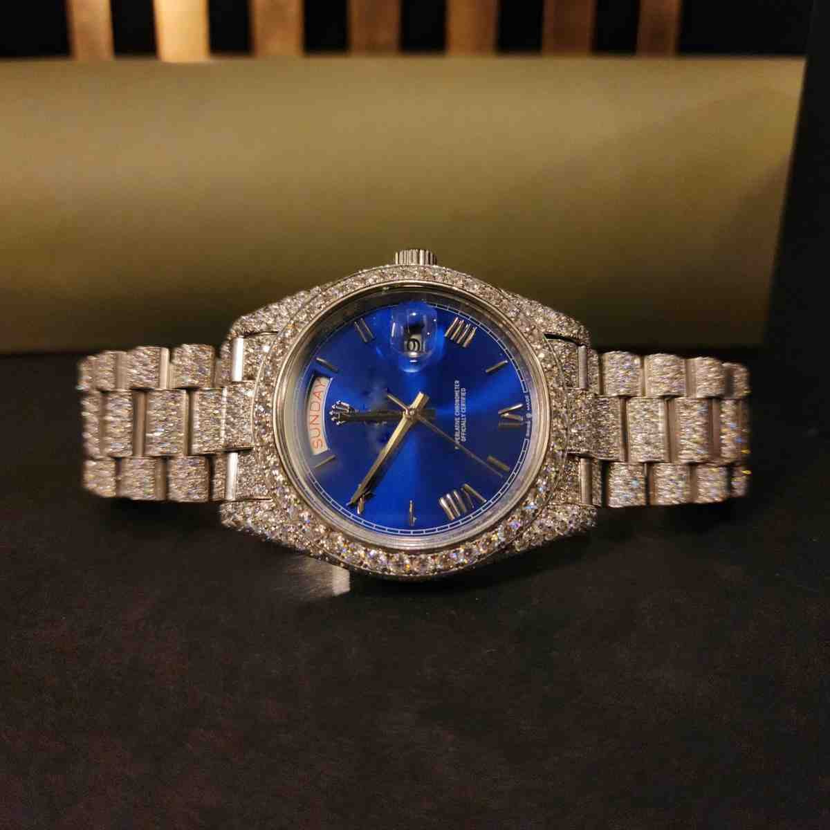 Elegant Full Iced out Custom Diamond Watch
