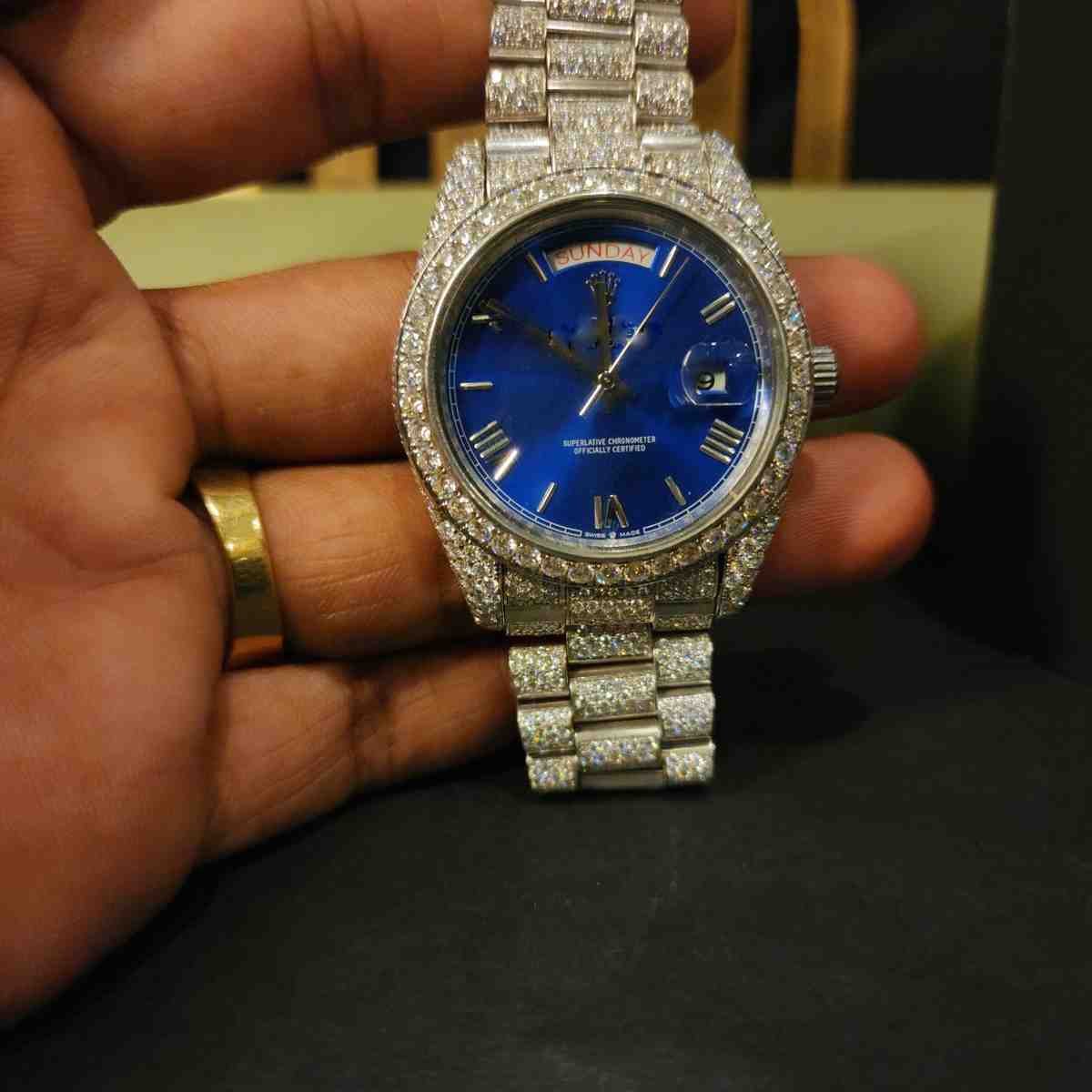 Elegant Full Iced out Custom Diamond Watch Alternate View