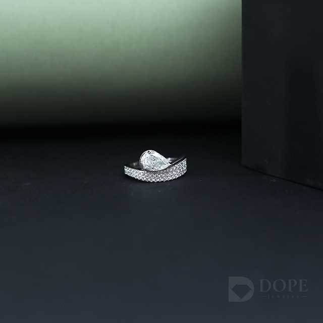 Stunning pear Cut Lab Grown Diamond Ring Alternate View