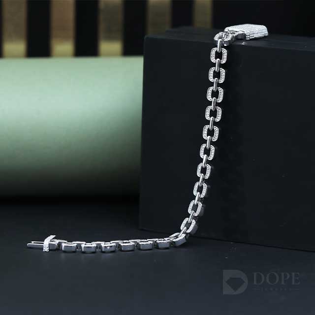 Stunning Round Cut Cuban Diamond Bracelet Anniversary Gift