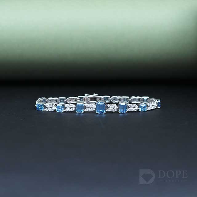 Marquise And Emerald Cut Diamond Bracelet Alternate View