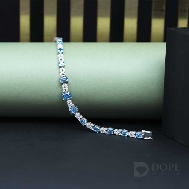 Marquise And Emerald Cut Diamond Bracelet