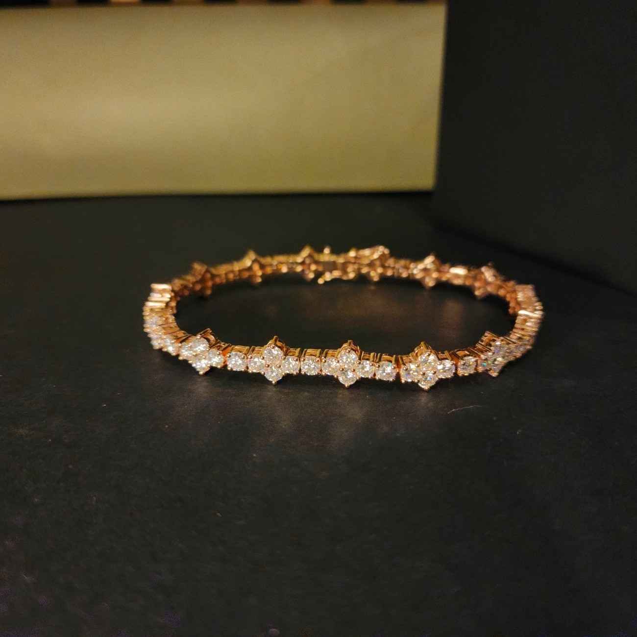 Stunning Designer Round Cut Diamond Bracelet Alternate View