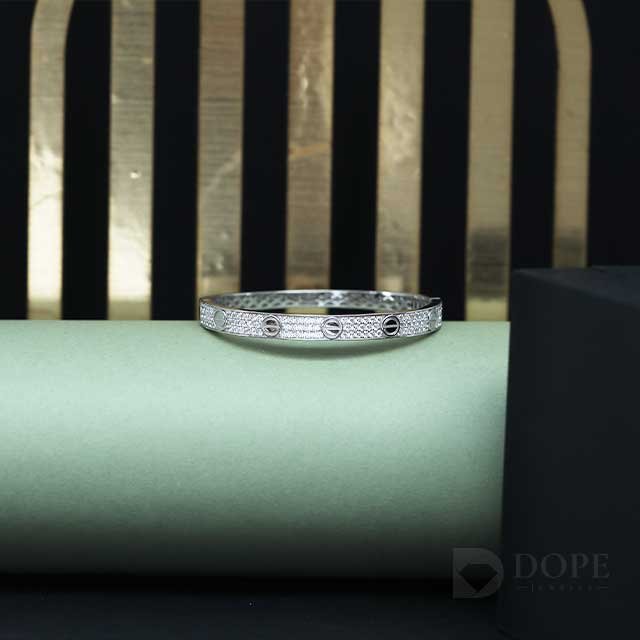 Luxury Round Cut Diamond Designer Stiff Bracelet For Men's