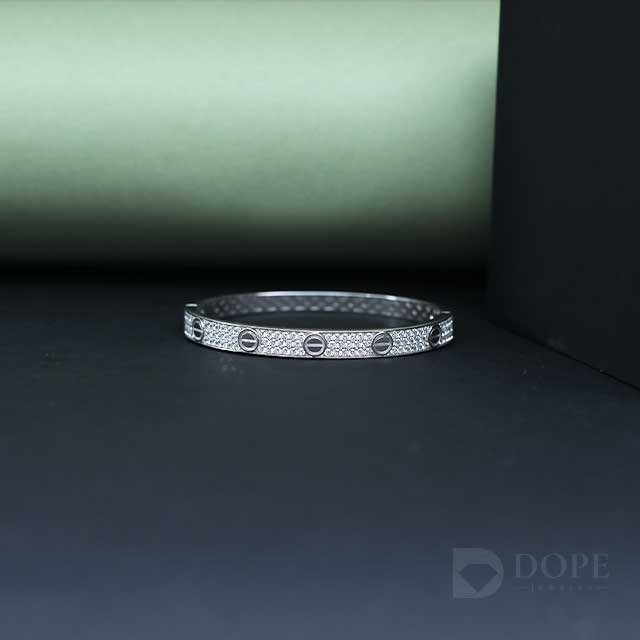 Luxury Round Cut Diamond Designer Stiff Bracelet For Men's Alternate View