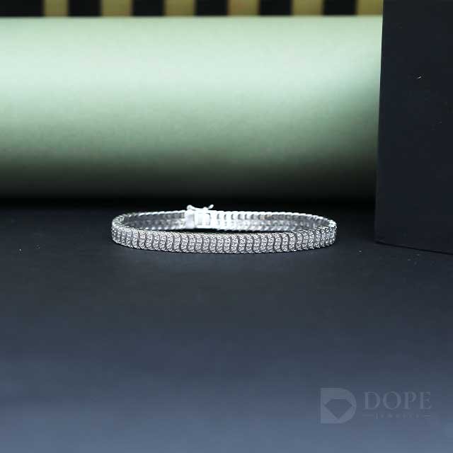 Round Cut Diamond Bracelet For Wedding Gift Alternate View
