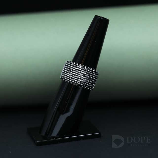 Classic Men's Black Round Cut Diamond Ring