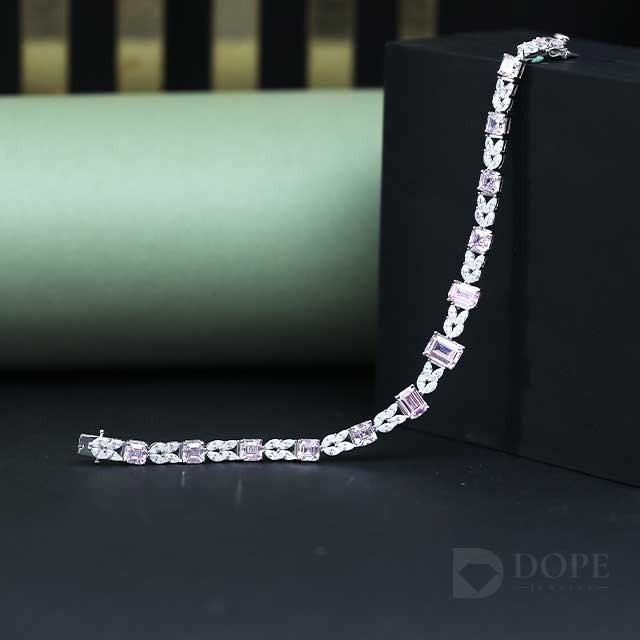 Designer Marquise And Emerald Cut Diamond Bracelet
