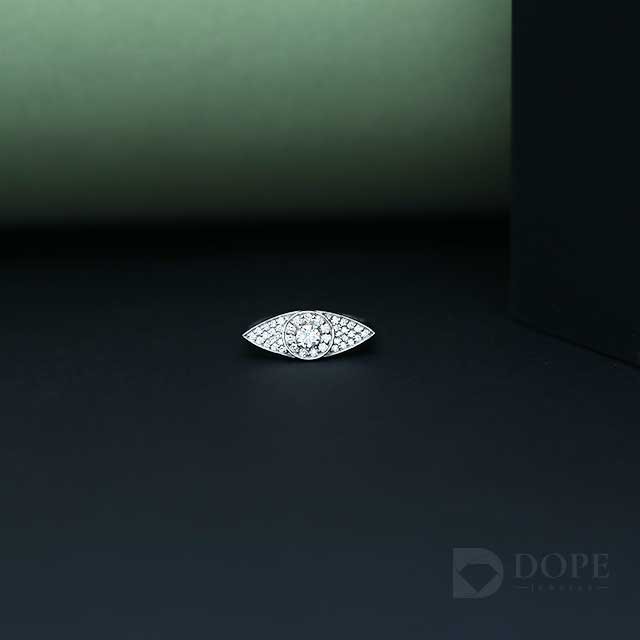 Elegant Unique Evil Eye Diamond Ring Alternate View