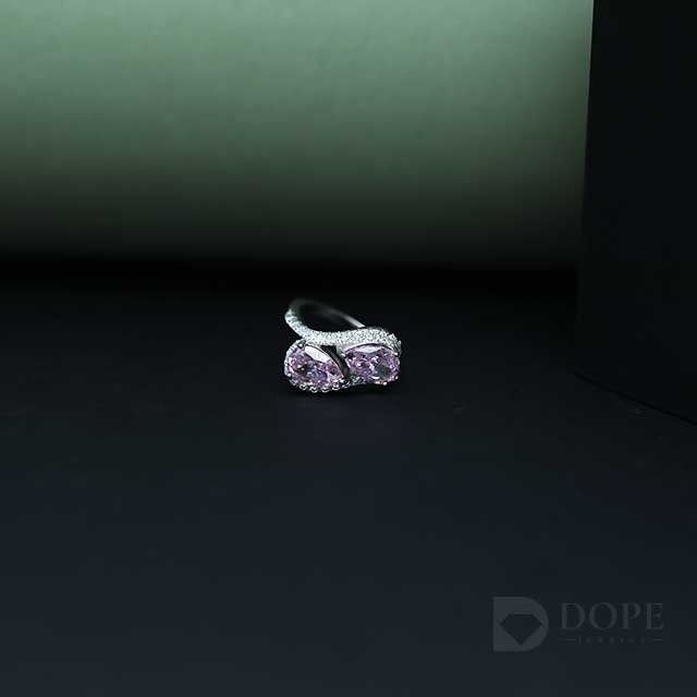 Elegant Pink Pear Cut Diamond Engagement Ring Alternate View