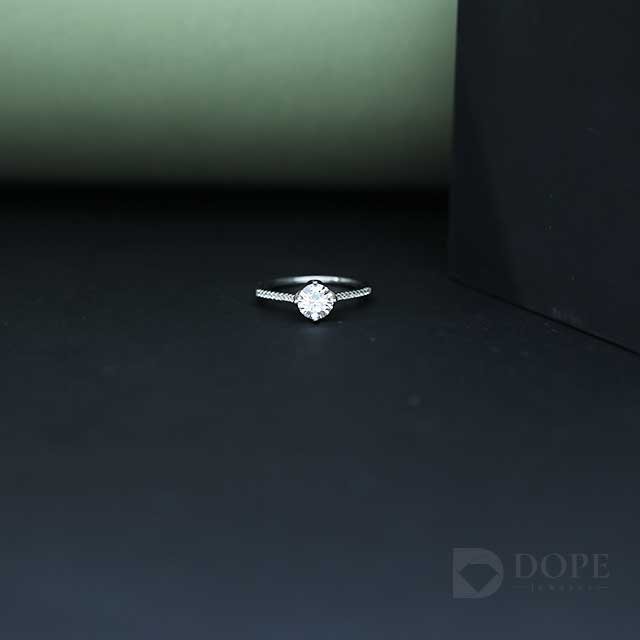 Designer Round Engagement Diamond Ring Alternate View