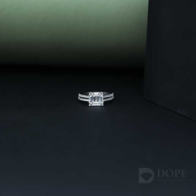Elegant Baguette And Round Cut Diamond Ring Alternate View