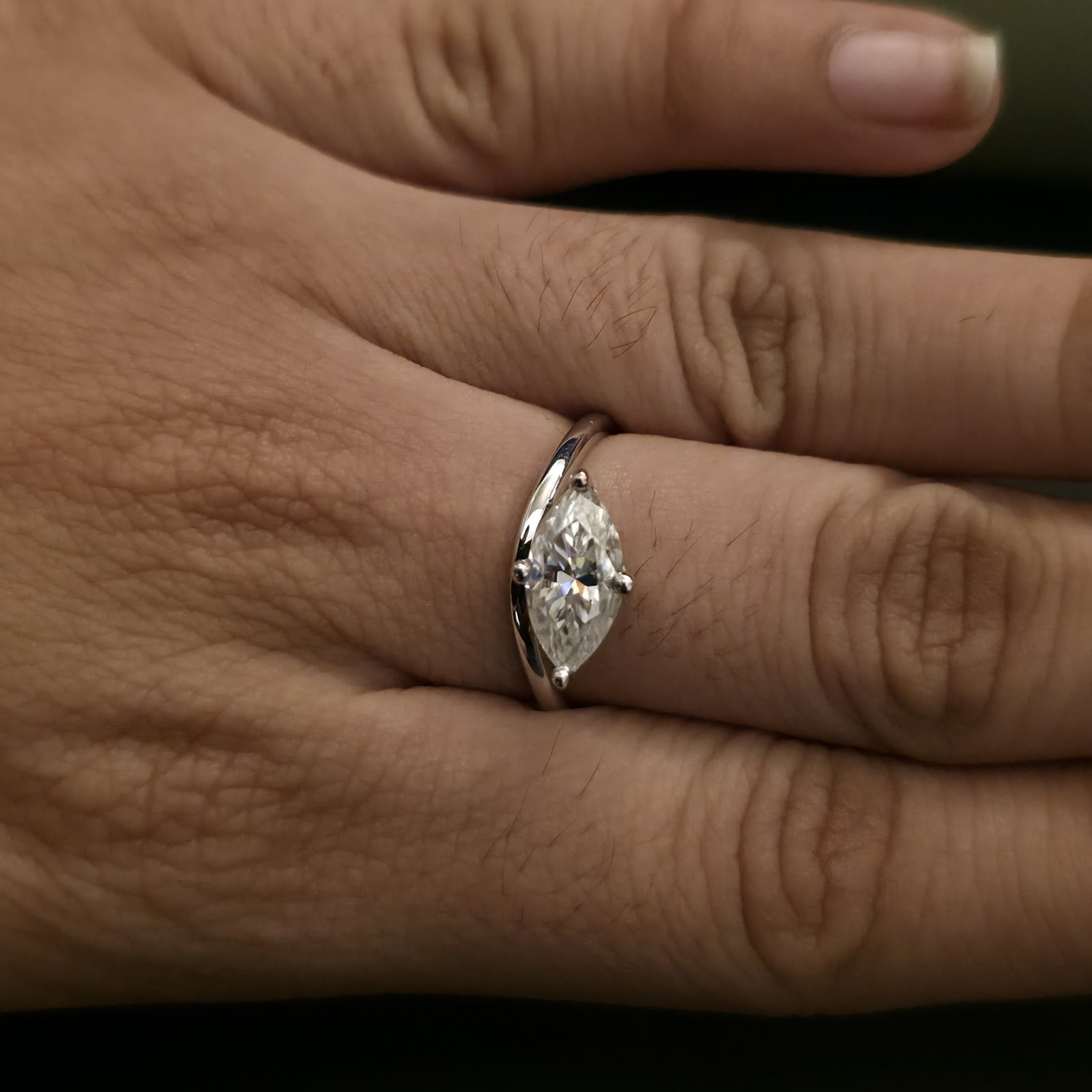 Elegant marquise Cut Lab Grown Diamond Ring Alternate View