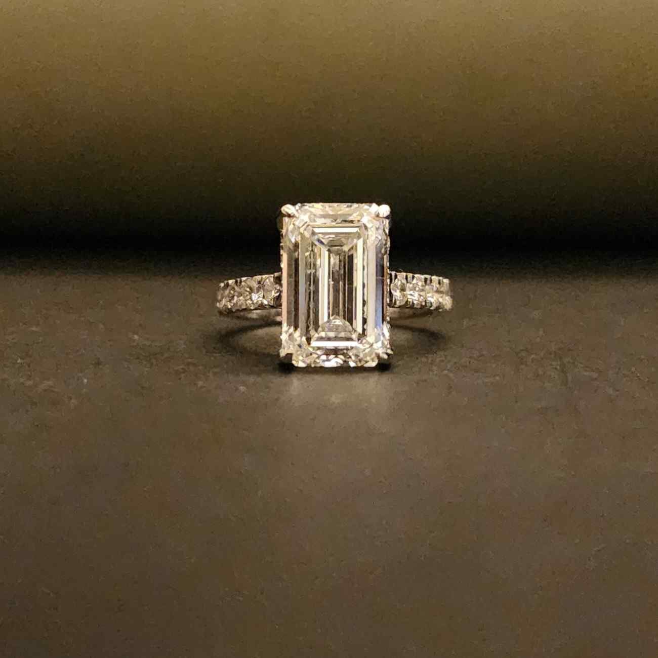 Elegant Emerald Cut Lab Grown Promise Diamond Ring Alternate View