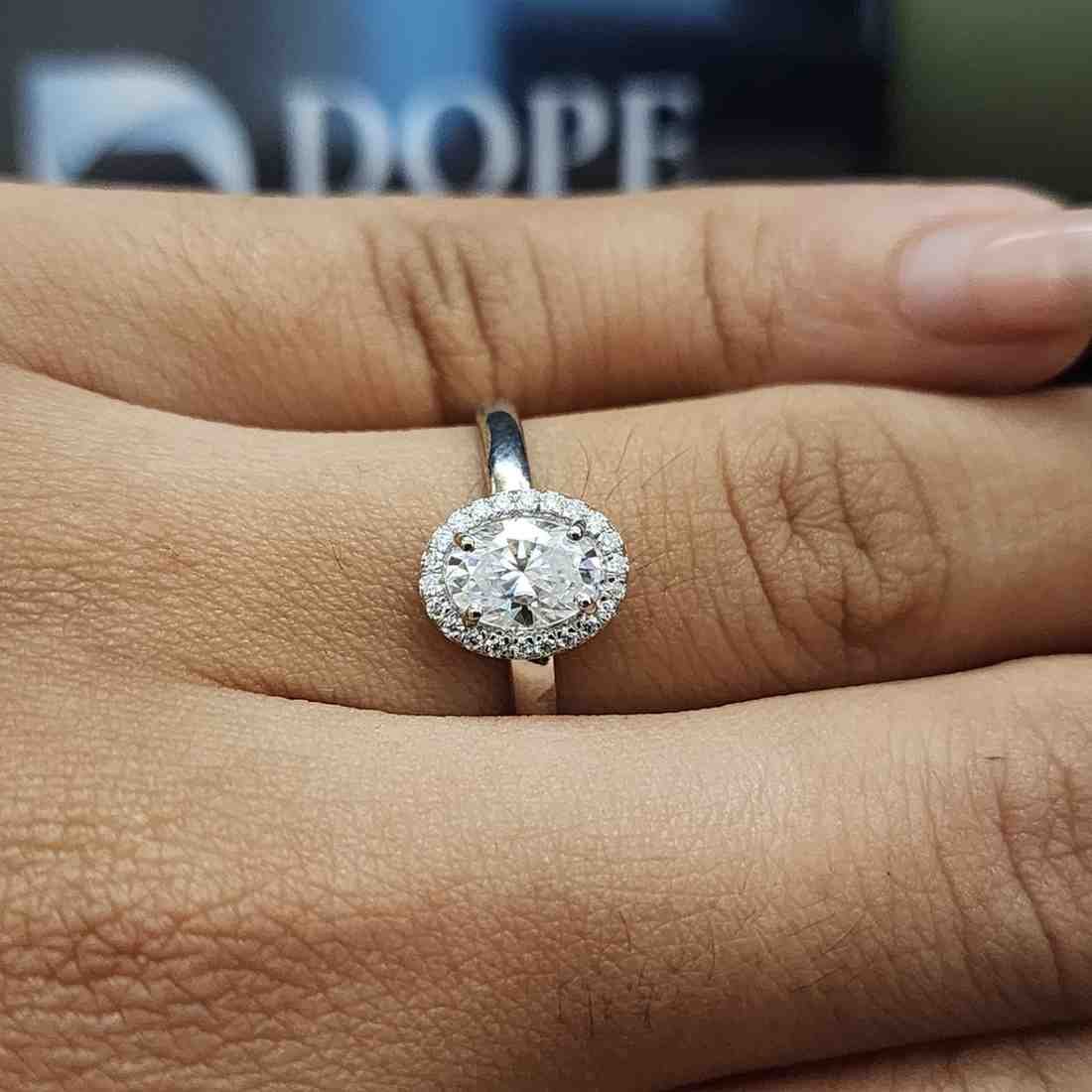 Classic Oval Lab Grown Diamond Engagement Ring Alternate View