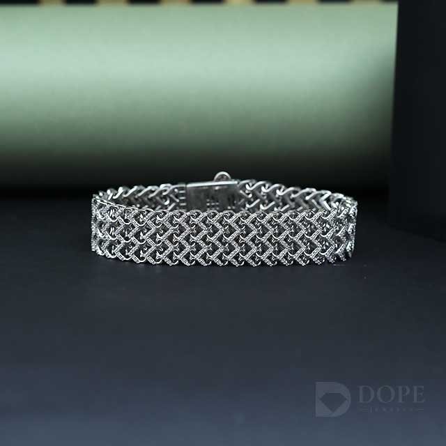 Classic Men's Round Cut Diamond Bracelet Alternate View