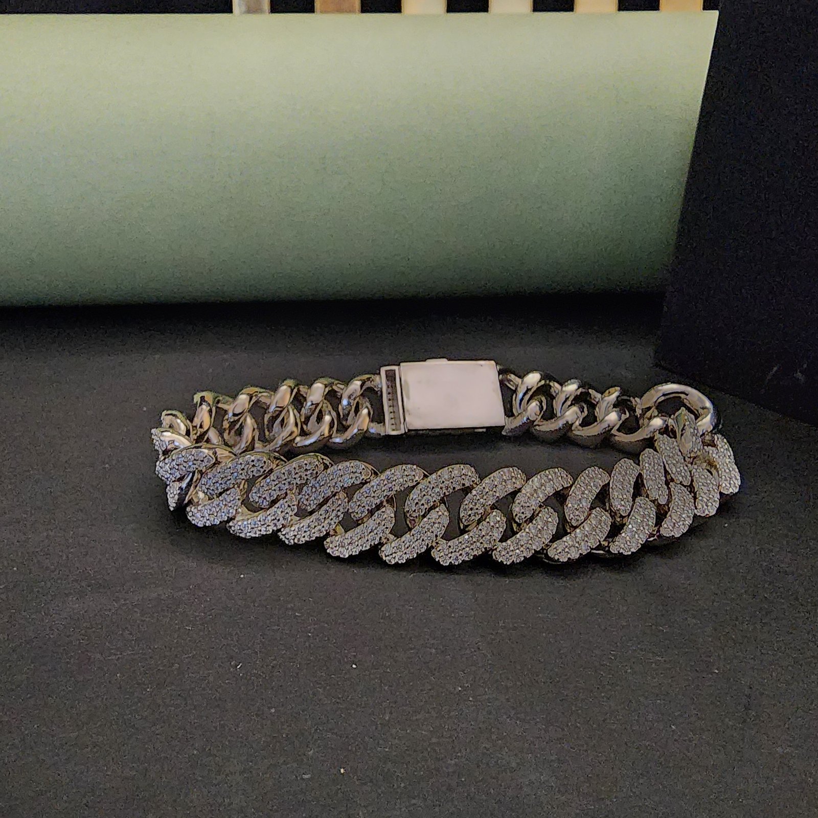 Classic Designer Round Cut Cuban Diamond Bracelet For Her Alternate View