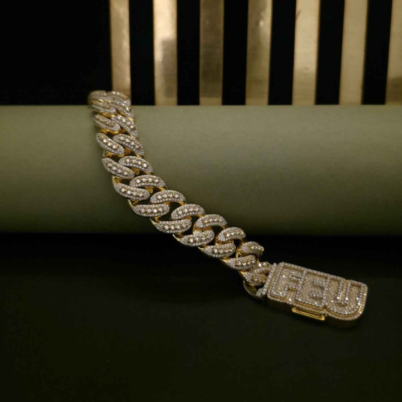 Men's Full Iced Out Custom Hip Hop Diamond Bracelet