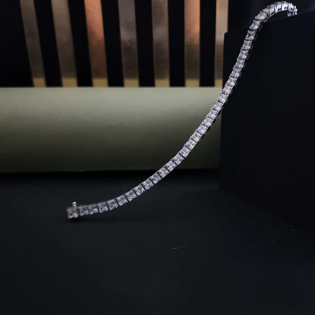 Designer Princess Cut Tennis Diamond Bracelet For her
