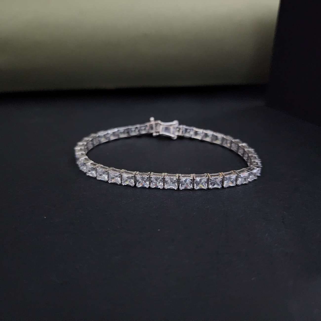 Designer Princess Cut Tennis Diamond Bracelet For her Alternate View