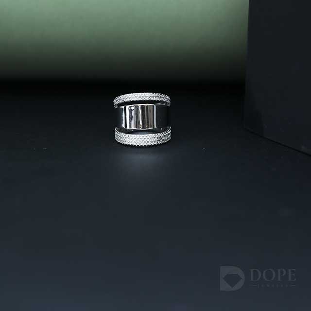 Three Row Lab Grown Handmade Diamond Ring Alternate View