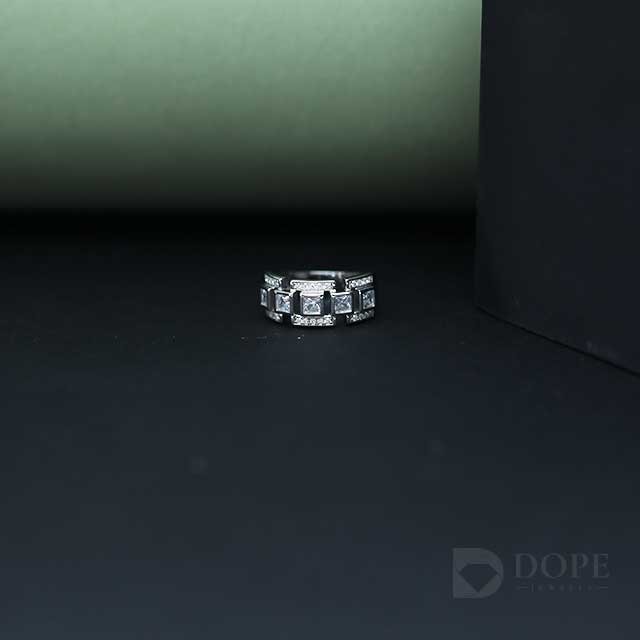 Men's Princess Cut Square Shape Lab grown  Diamond Ring Alternate View