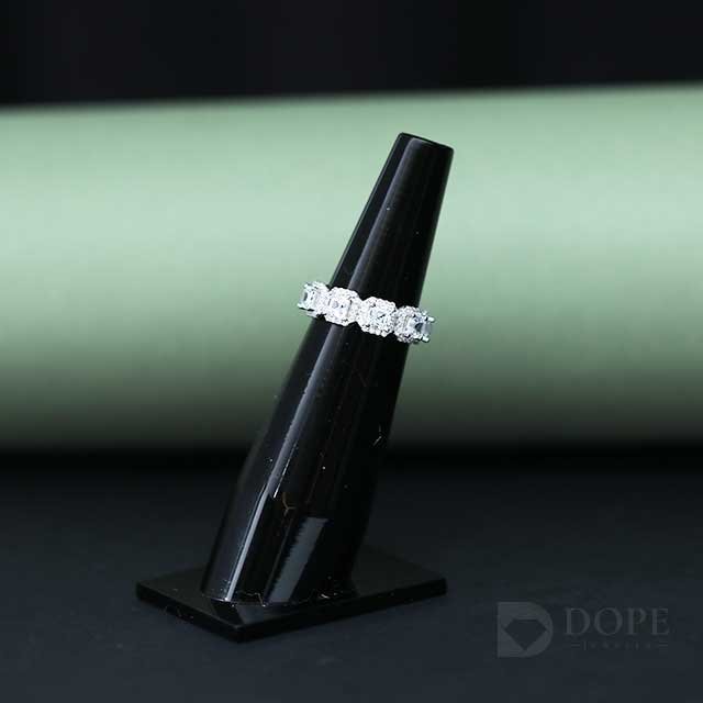 Classic Asscher Cut Lab Grown Eternity Diamond Band