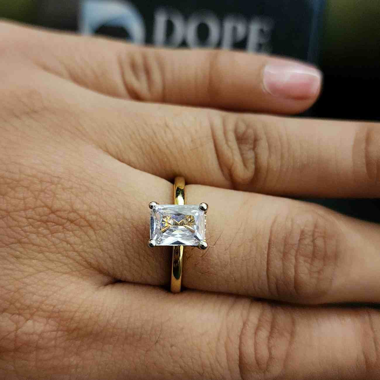 Elegant Radiant Brilliant Cut Lab Grown Diamond Engagement Ring Alternate View