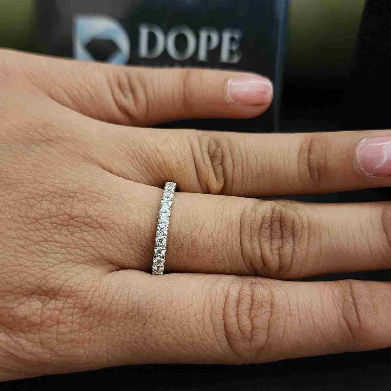 Minimalist Round Cut Lab Grown Eternity Diamond Band Alternate View