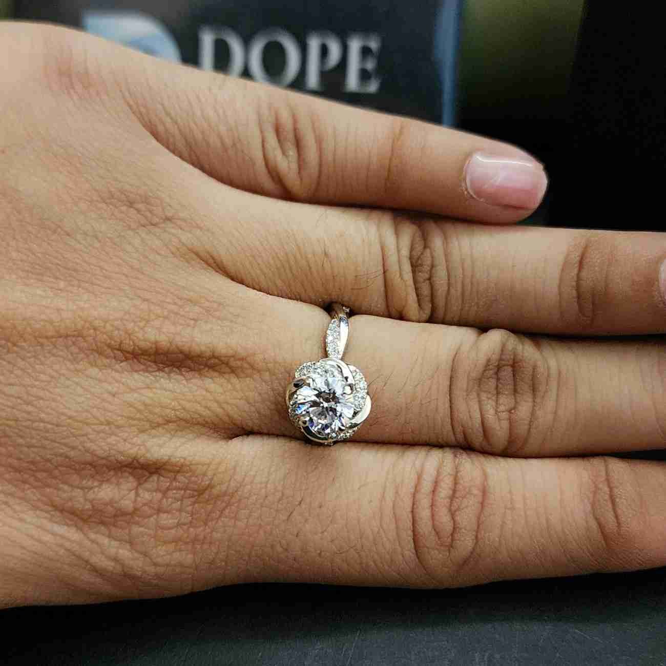 Solitaire Round Cut Lab Grown Diamond Bridal Ring Alternate View