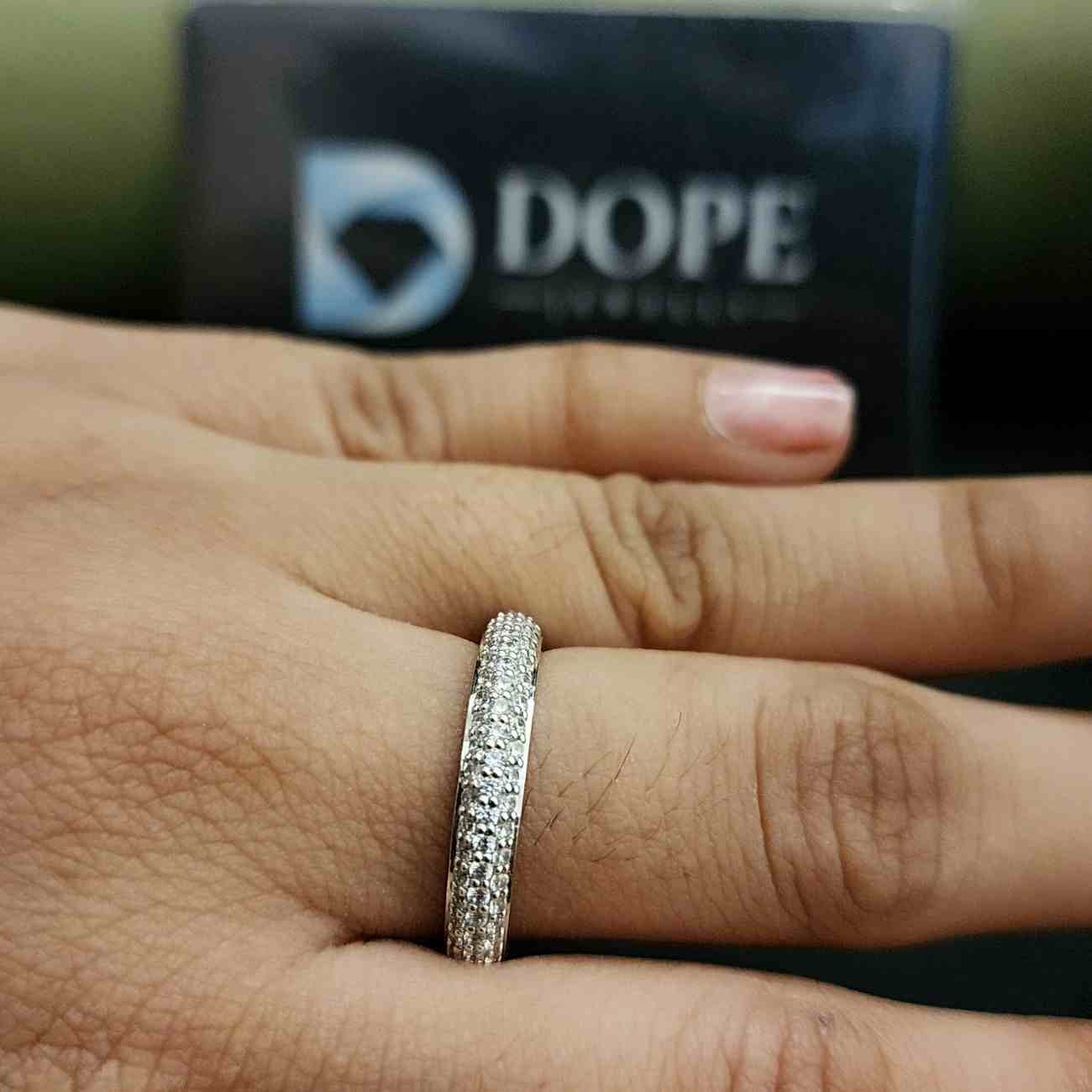 Elegant Full Eternity Pave Diamond Band Alternate View