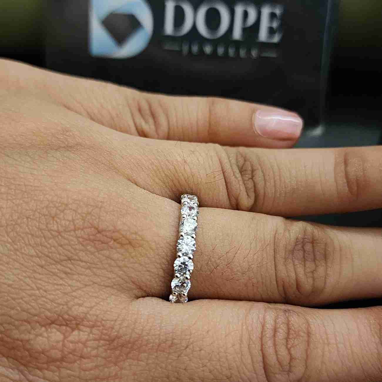 Exclusive Round Cut Eternity Lab Grown Diamond Band Alternate View