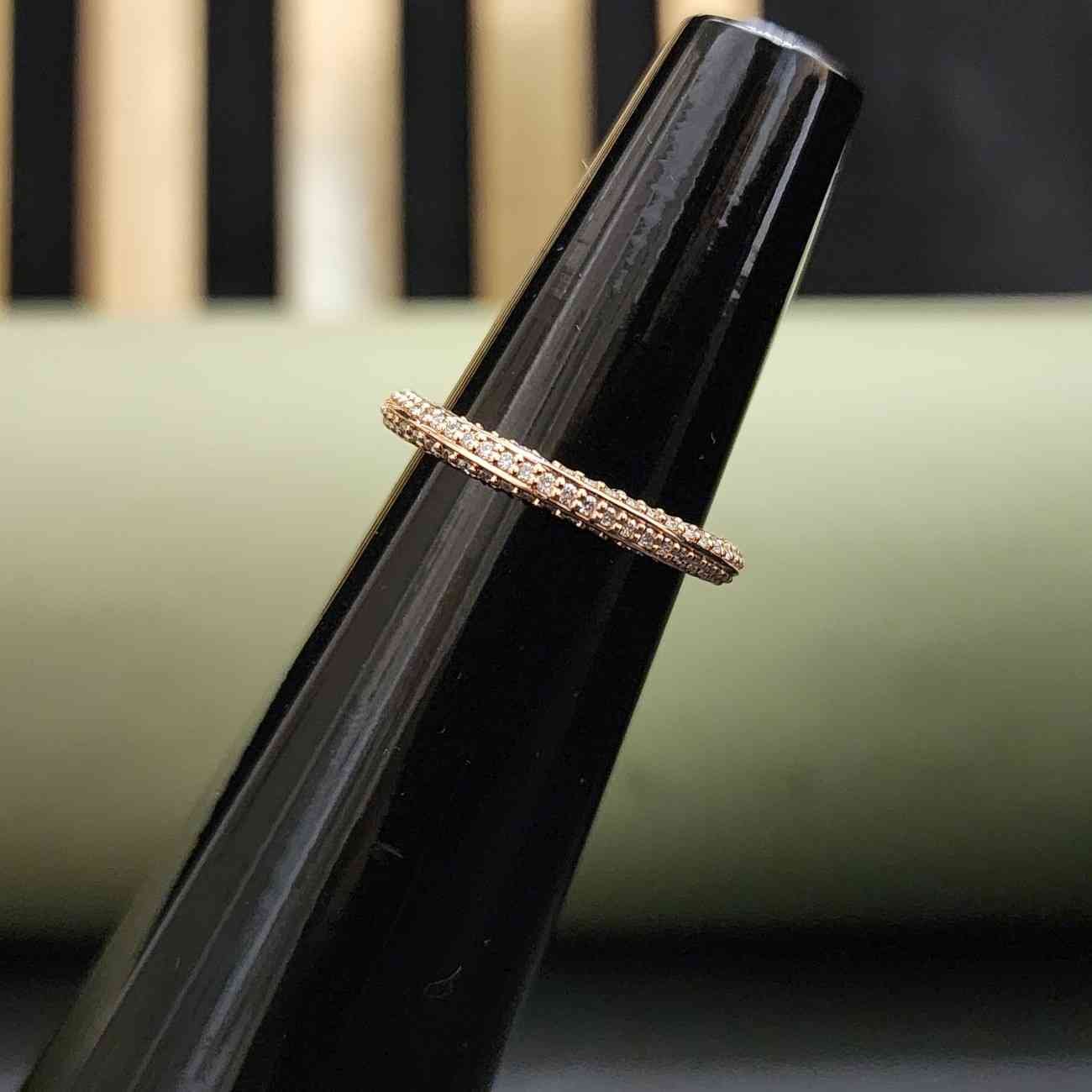 Elegant Round Cut Double Row Pave Diamond Band