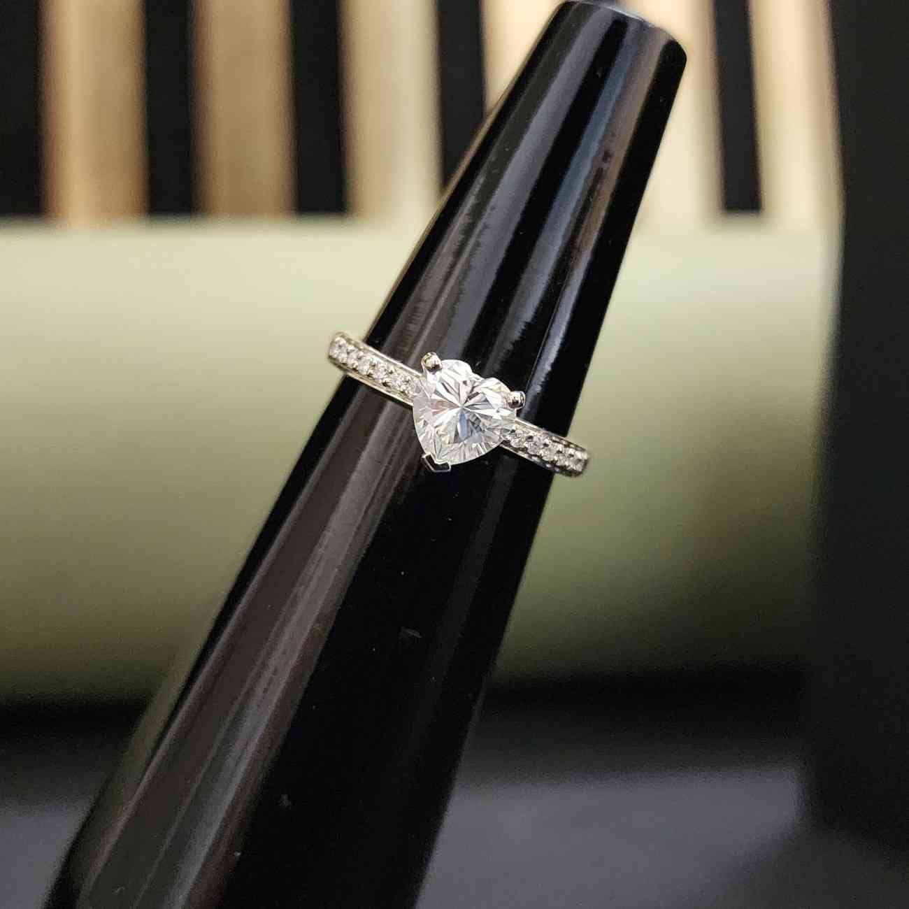 Pretty Heart Shape Lab Grown Diamond Romantic Wedding Ring