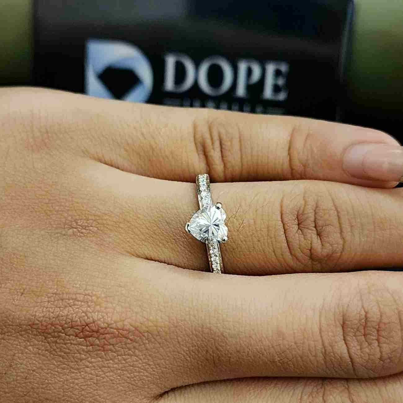 Pretty Heart Shape Lab Grown Diamond Romantic Wedding Ring Alternate View