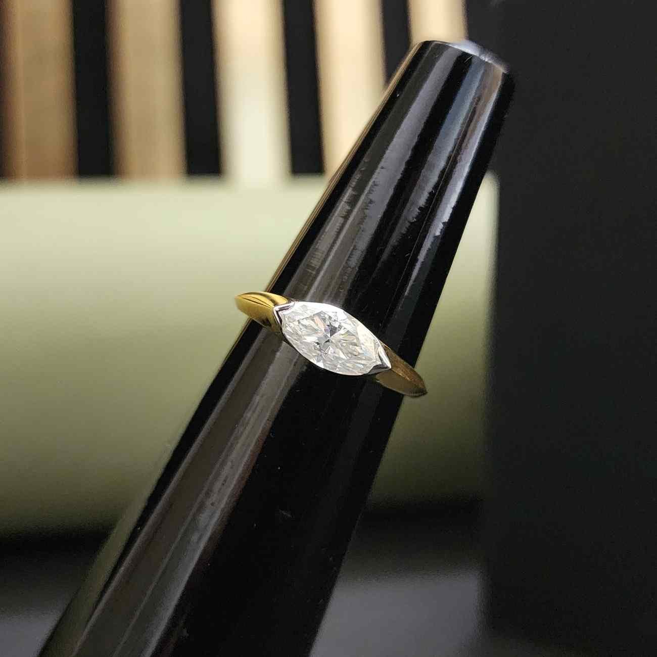 Minimalist Marquise Cut Lab Grown Diamond Engagement Ring