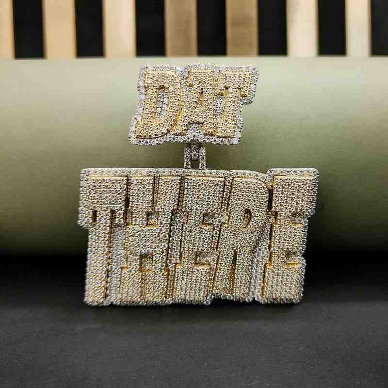 Custom Iced Out Diamond Name Pendant Two-Tone Gold & White Gold Hip Hop Charm