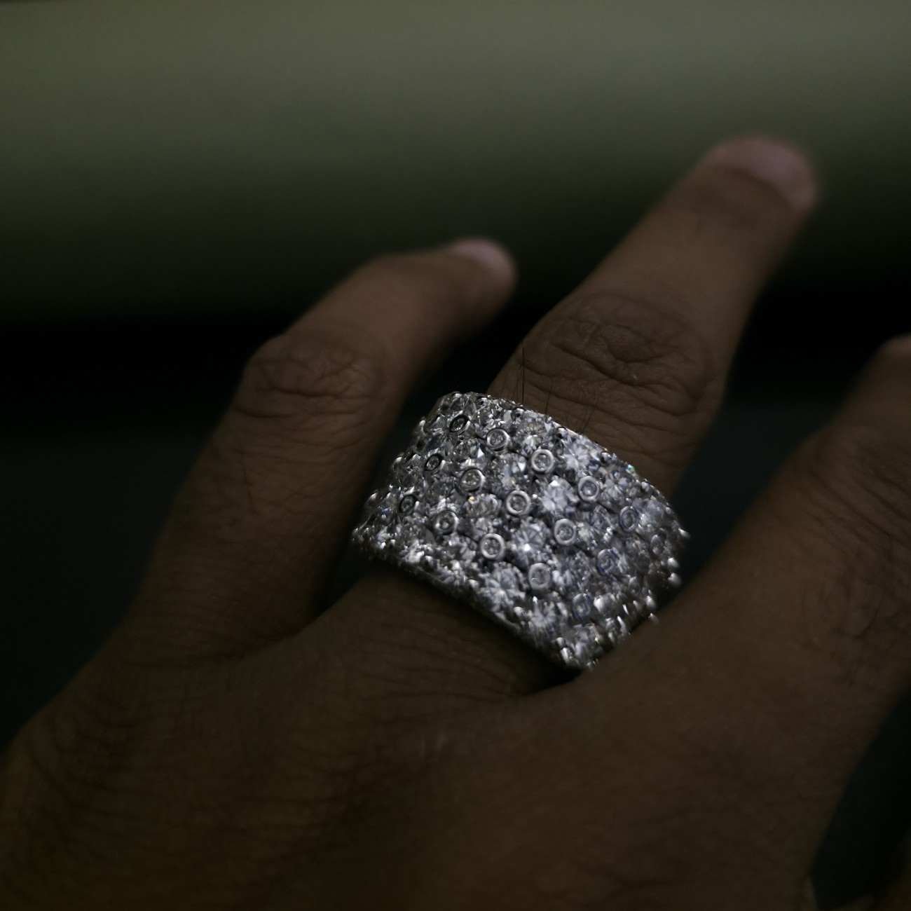 Luxury Full Stone Pave Cuff Lab Grown Diamond Band Alternate View