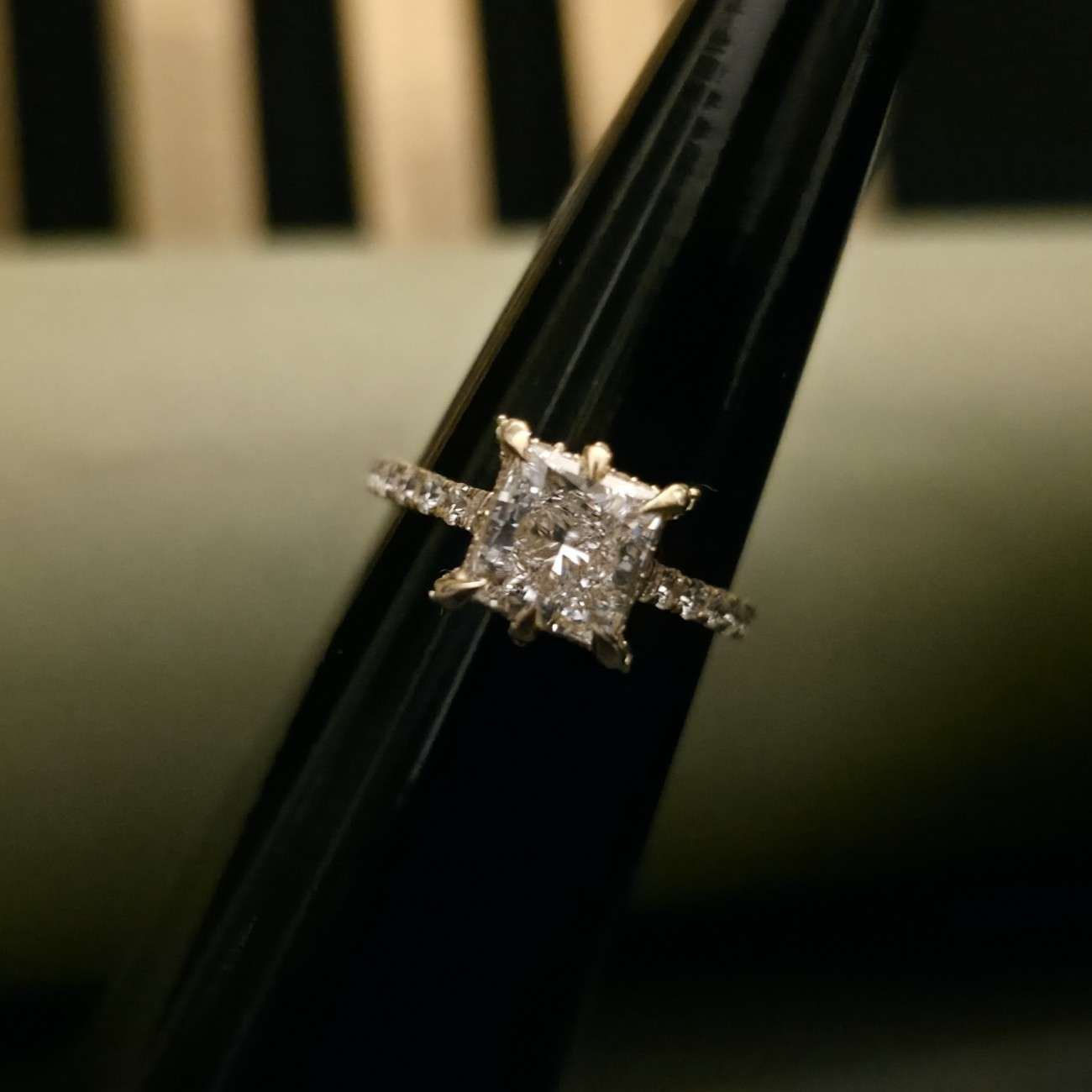 Elegant Princess Cut Lab Grown Solitaire Diamond Ring