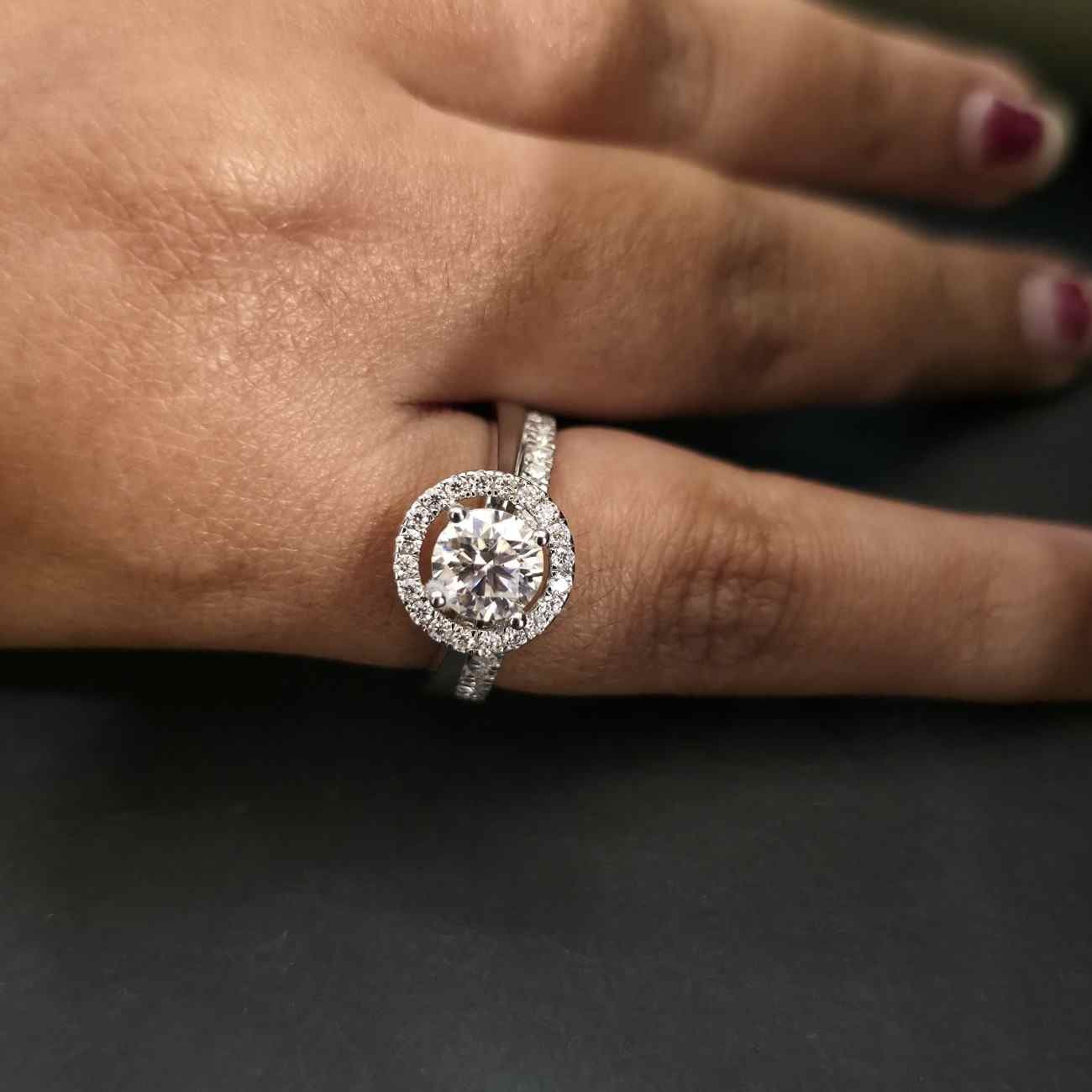 Classic Round Cut Solitaire Lab Grown Diamond Bridal Ring Alternate View