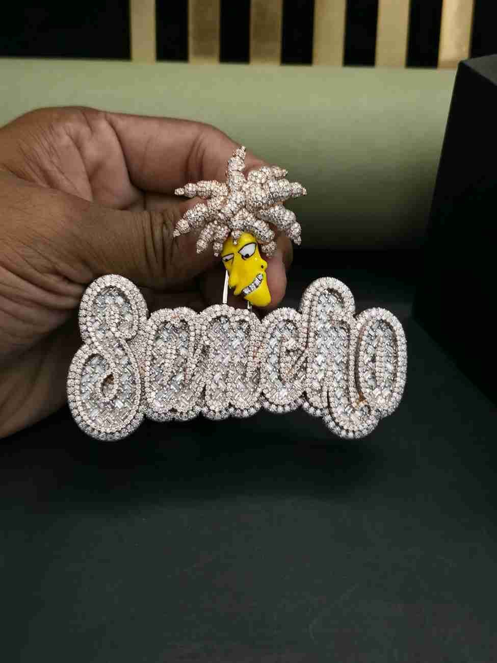 Customized Name Iced Out Hip Hop Diamond Pendant Alternate View