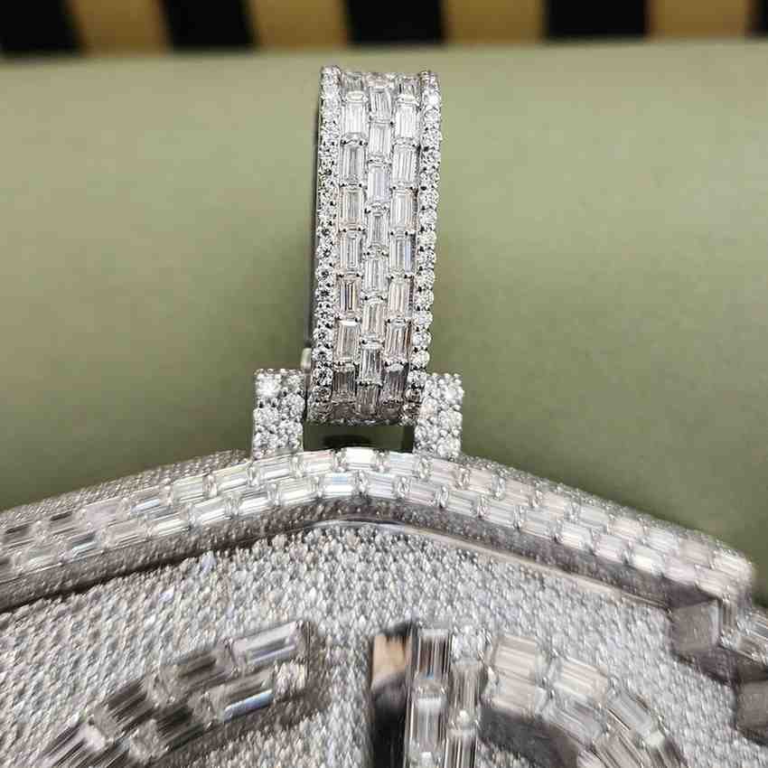 Full Iced Out GB Custom Letter Hip Hop Diamond Pendant Alternate View